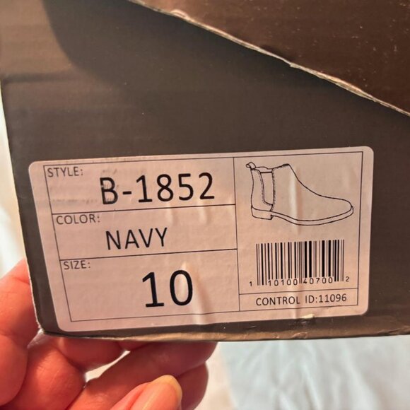 Mens Harrison Myles Chelsea Suede Slip-On Boots Navy Sz 10  Style B-1852  NIB - Picture 4 of 4